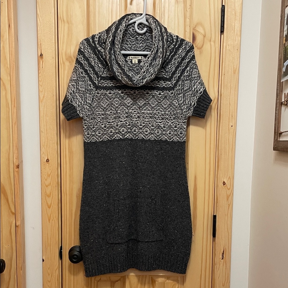 Ruff Hewn Black and Gray Cowl Neck Sweater